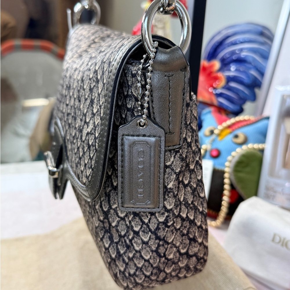 Coach Taylor Snake Print Flap Crossbody - Picture 3 of 12